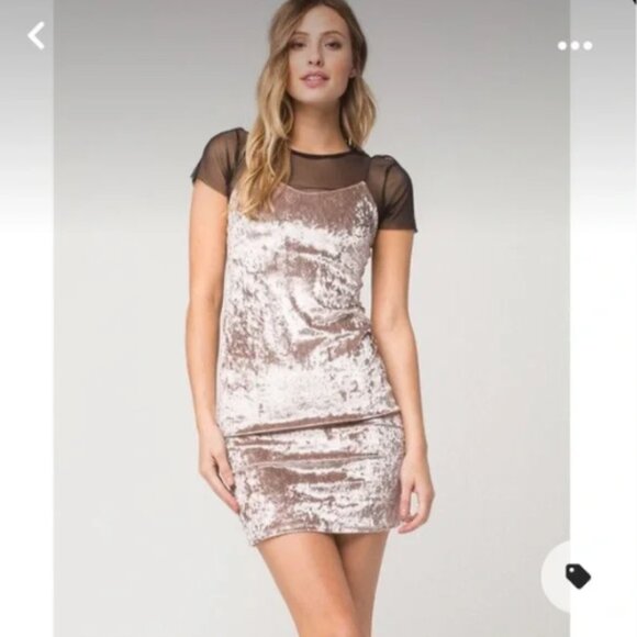 Polly & Esther Velvet Mini Slip Dress Spaghetti Straps Bodycon Party Medium - Picture 1 of 16